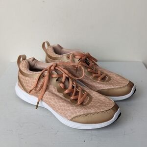 Vionic Python Print Peach Lace Up Running Athletic Shoe Sneakers
